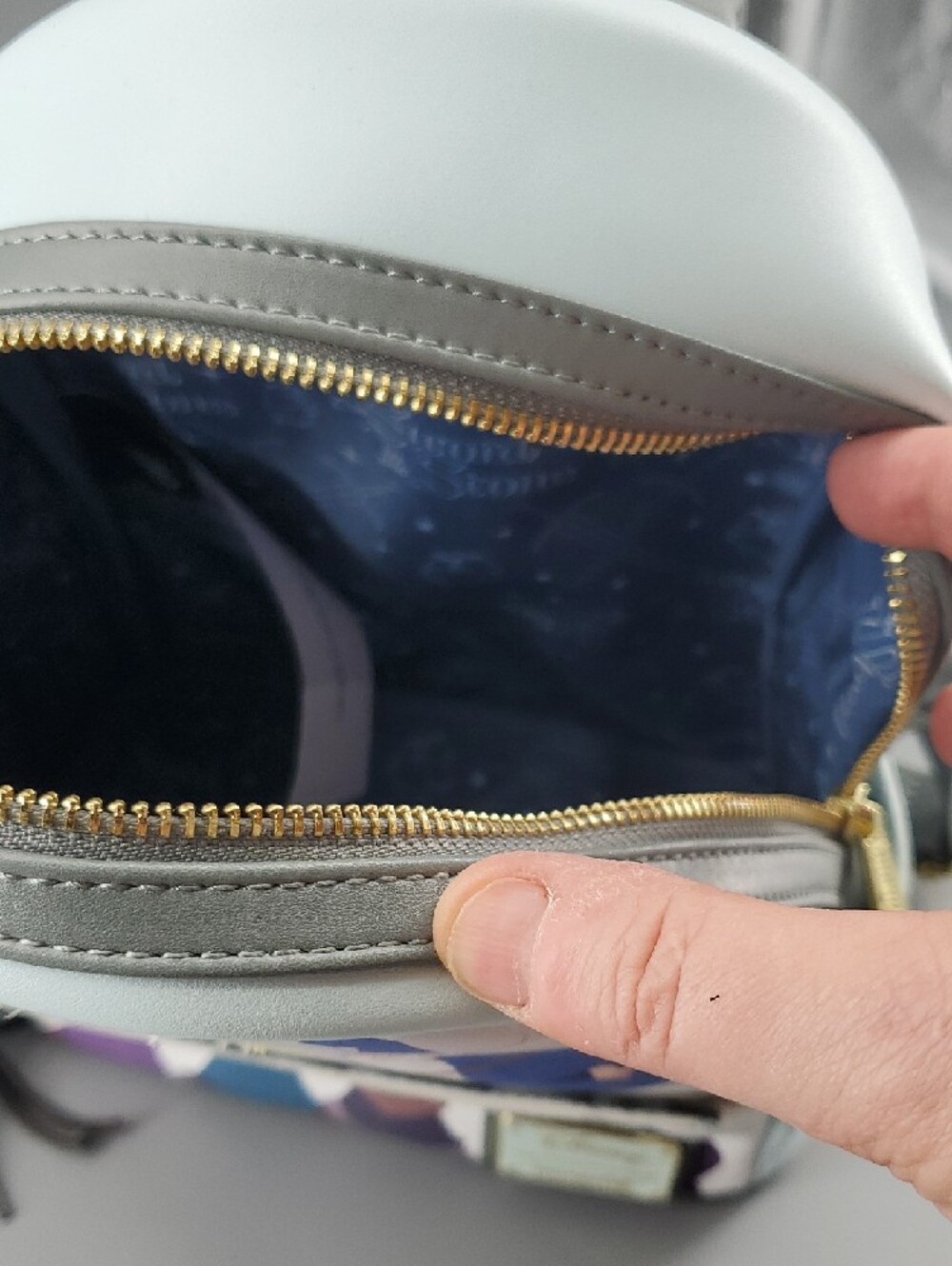 Loungefly Light Blue Arthurian Mini Backpack with Gold Hardware - Picture 9 of 10